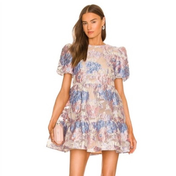 🌸 NWT Eliatt Floral Jacquard Babydoll Dress – XL 🌸 - Picture 13 of 14